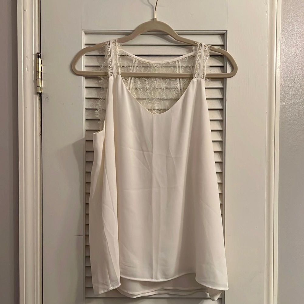 Loft Lacey White Tank Top